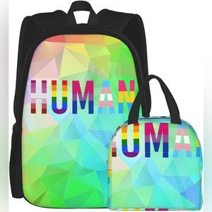 Colorful Geometric Backpack Set
